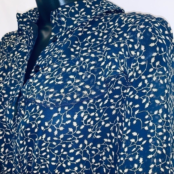 𝅺TOWOWGE Romantic Navy Print Ruffle Dress/ NWT/Size Small - Picture 3 of 7